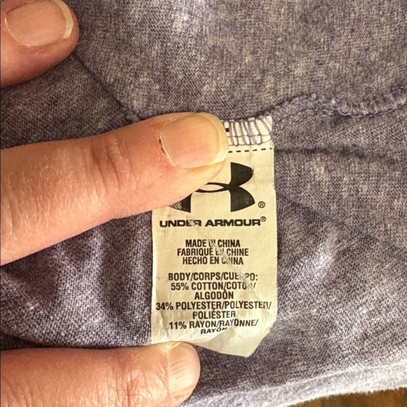 Women’s Under Armour Size Large Semi-Fitted Purple/Gray Heat Gear Shirt - Picture 6 of 6